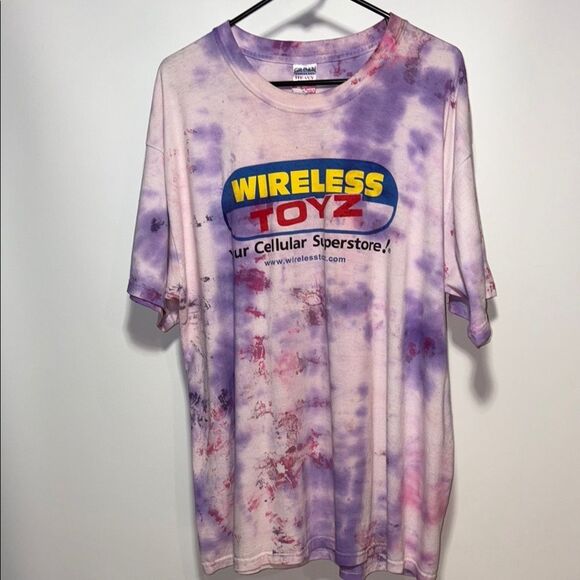 Gildan Purple and Pink Tie-Dye Short Sleeve Tee - Picture 1 of 7